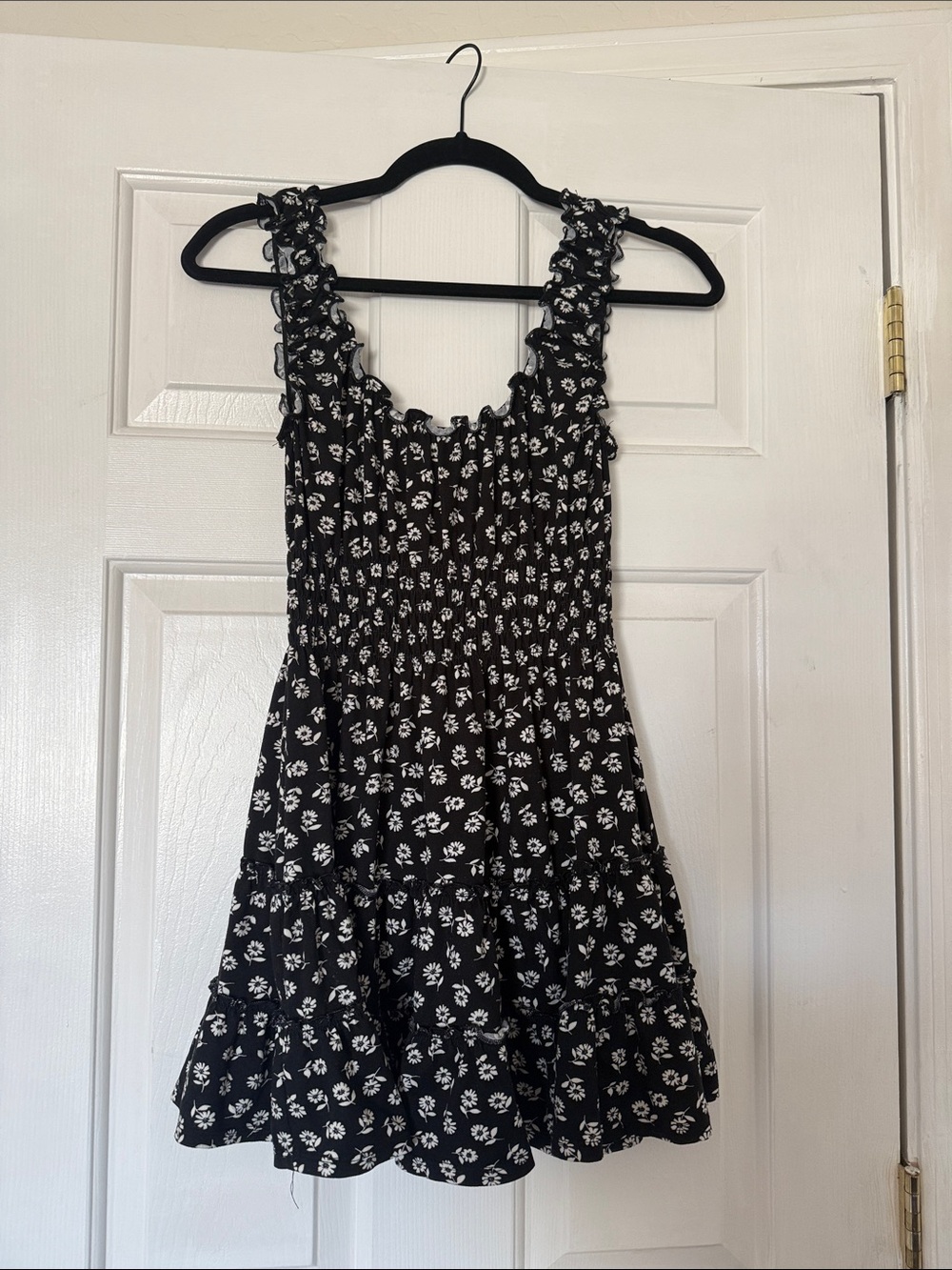 Urban Outfitters Black Floral Smocked Sundress XS